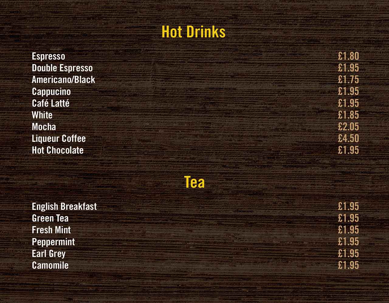 Hot Drinks & Tea